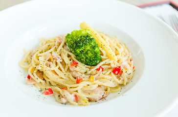 Image showing Spaghetti noodles pasta meal 