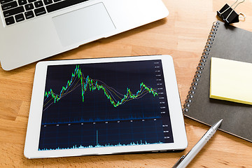 Image showing Business Analytics on a wooden Desk