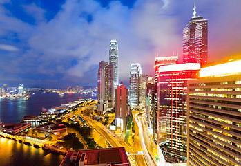 Image showing Office building in Hong Kong at night