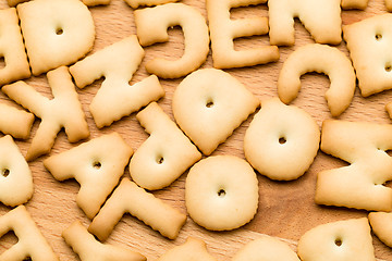 Image showing Word Biscuit over wooden table