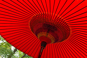 Image showing Traditional Japanese red umbrella