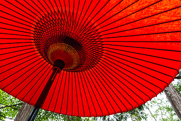 Image showing Traditional japanese red umbrella