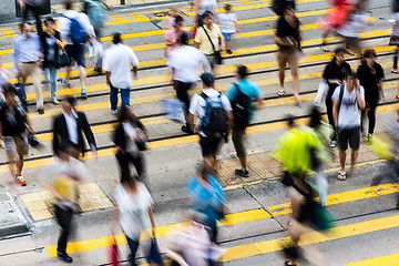 Image showing Busy Crossing Street in Hong Kong