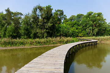 Image showing Walkway over the lake