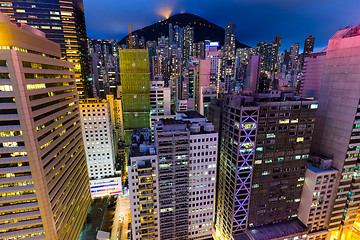 Image showing Hong kong office building at night