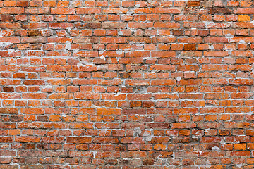 Image showing Ancient red brick wall