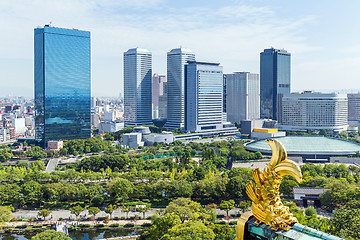 Image showing Osaka city view from castle