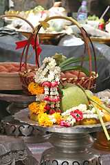 Image showing Thai buddhist offerings