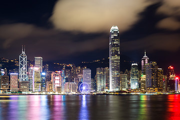 Image showing Hong Kong night view of skyline