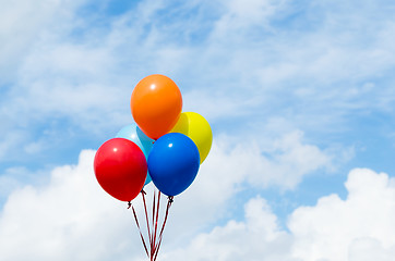 Image showing Balloons with sunshine