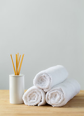 Image showing Home diffuser and white towel