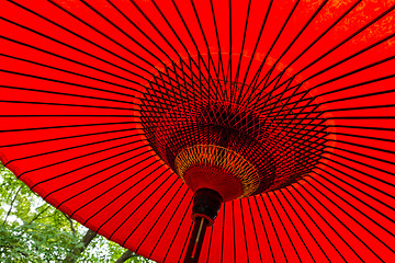 Image showing Japanese red umbrella