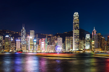 Image showing Hong Kong, Victoria Harbor at night