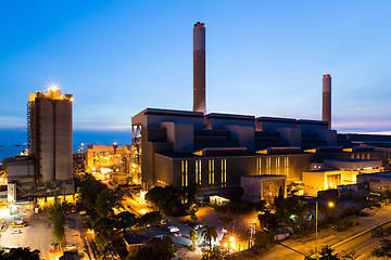 Image showing Cement Plant at night