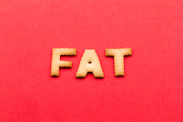 Image showing Fat cookies over the red background