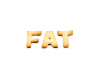 Image showing Word fat cookie isolated on white background 