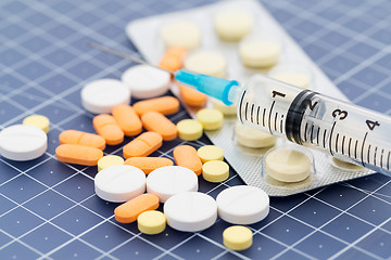 Image showing Medical drugs and syringe