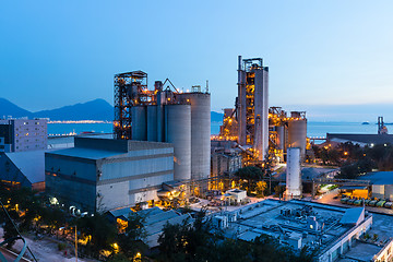 Image showing Industrial plant at night