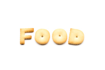 Image showing Word food cookies isolated on white background 