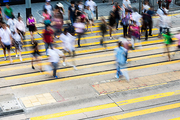 Image showing People movement on crossing street