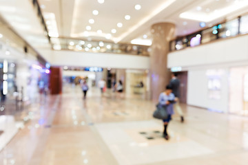 Image showing Blur image of shopping mall with shining lights