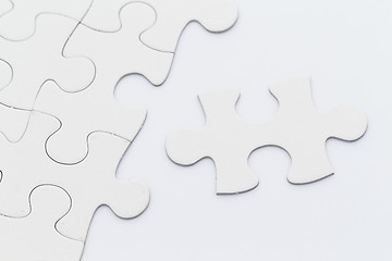 Image showing Plain white jigsaw puzzle