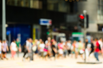 Image showing Busy Crossing Street in Hong Kong