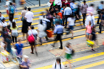 Image showing Crossing Busy Hong Kong Street
