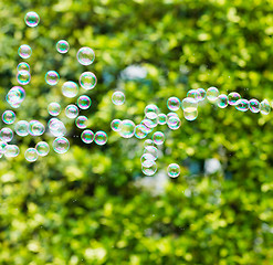 Image showing Rainbow bubbles from the bubble blower