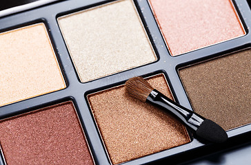 Image showing Palette of Professional Colorful Eye Shadows 