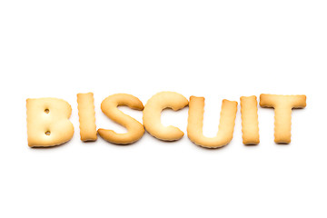 Image showing Word biscuit isolated on white background 