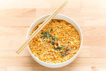Image showing Instant Noodles with chopstick