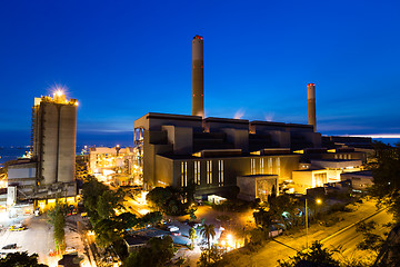 Image showing Industry factory at night