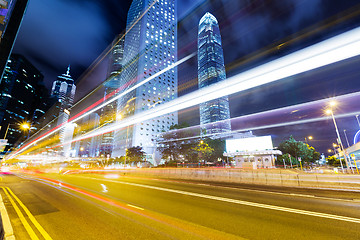 Image showing Hong Kong busy traffic at night