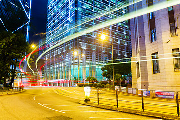 Image showing Hong Kong financial district with busy traffic