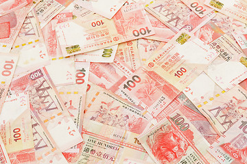 Image showing Stack of One hundred Hong Kong Dollar