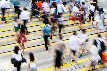 Image showing Blur view of Hong Kong Busy street