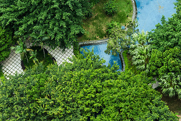 Image showing Green park view from top