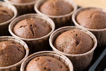 Image showing Homemade chocolate muffins