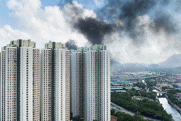 Image showing Fire accident in city