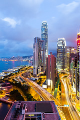 Image showing Hong Kong office building at night