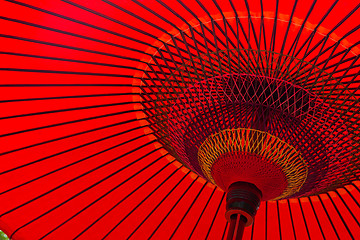 Image showing Traditional Japanese red umbrella