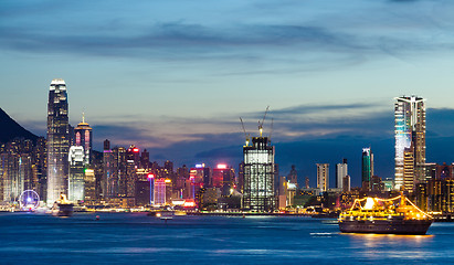 Image showing Hong Kong city skyline at night