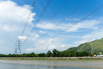 Image showing Electricity power transmission tower