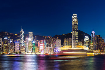 Image showing Skyline of hong kong at night