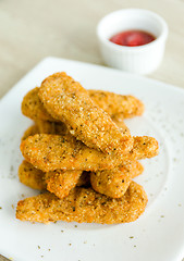 Image showing Fried chicken nuggets