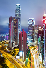 Image showing Hong kong city at night