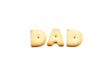 Image showing Word dad biscuit isolated on white background 