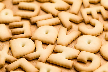 Image showing Letter Cookie over the wooden table