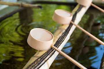 Image showing Japanese Purification Fountain in Shinto Temple